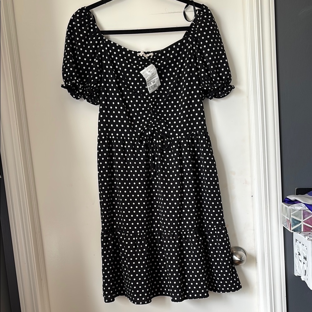Chic Black Polka Dot Dress